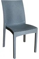 Sedia plastica grigio cemento effetto rattan unico monoblocco