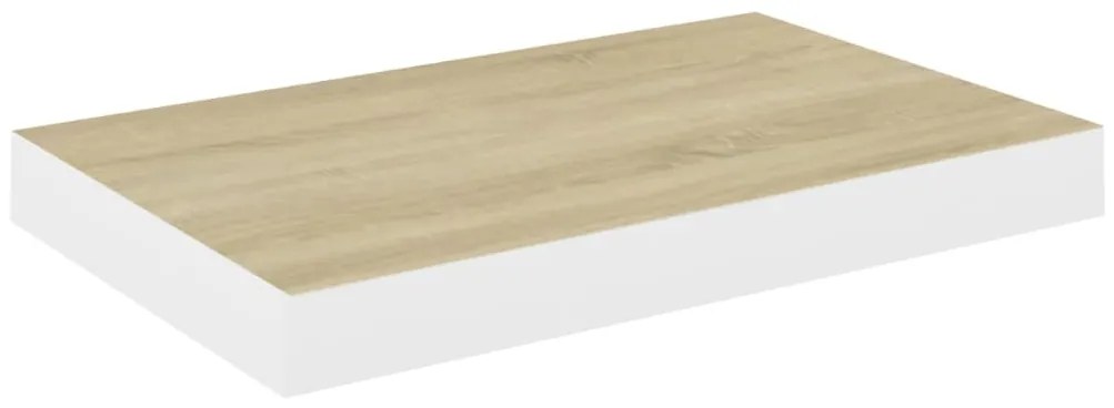 Scaffali a parete 4 pz rovere e bianco 50x23x3,8 cm in mdf