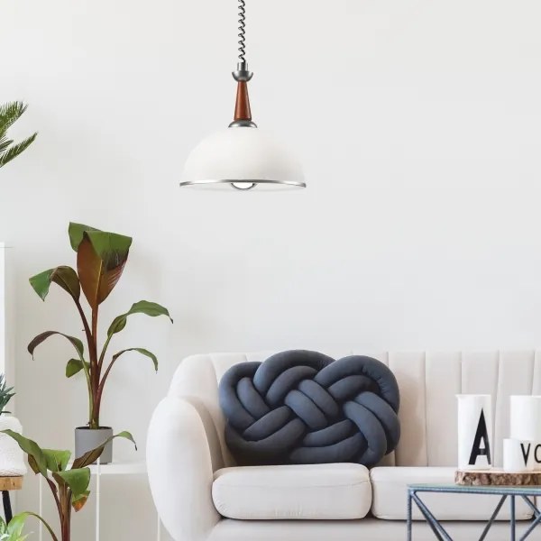 Lampadario a scomparsa CHIARA 1xE27/60W/230V argento/rovere