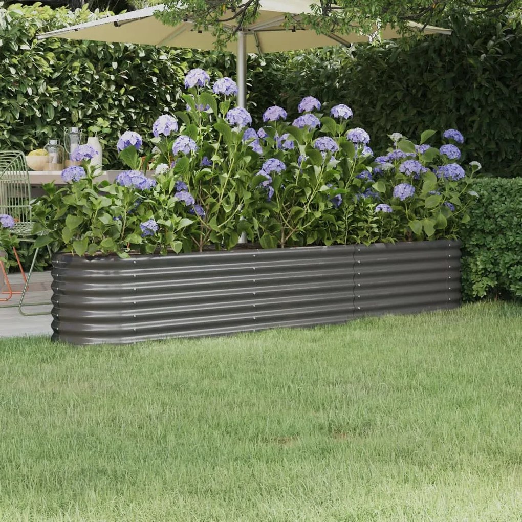 Letto Giardino Acciaio Verniciato A Polvere 224x40x36 Cm Grigio /