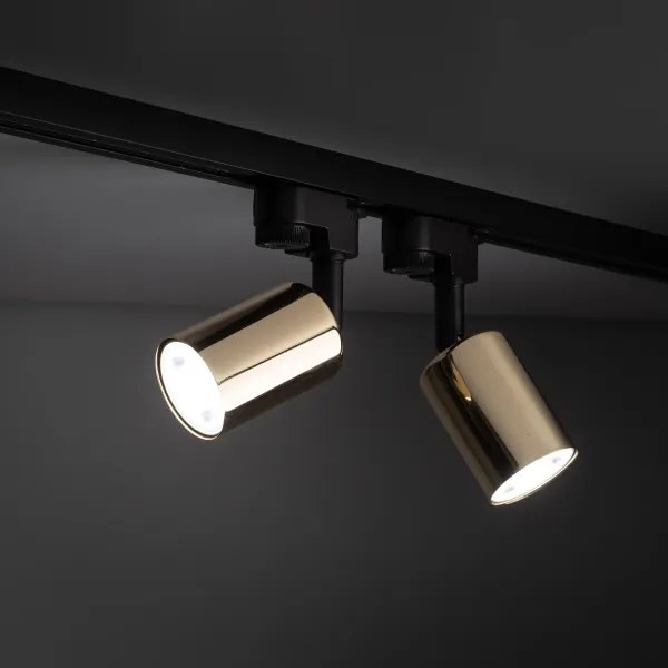 Faretto per sistema a binario TOP 1xGU10/10W/230V oro/nero