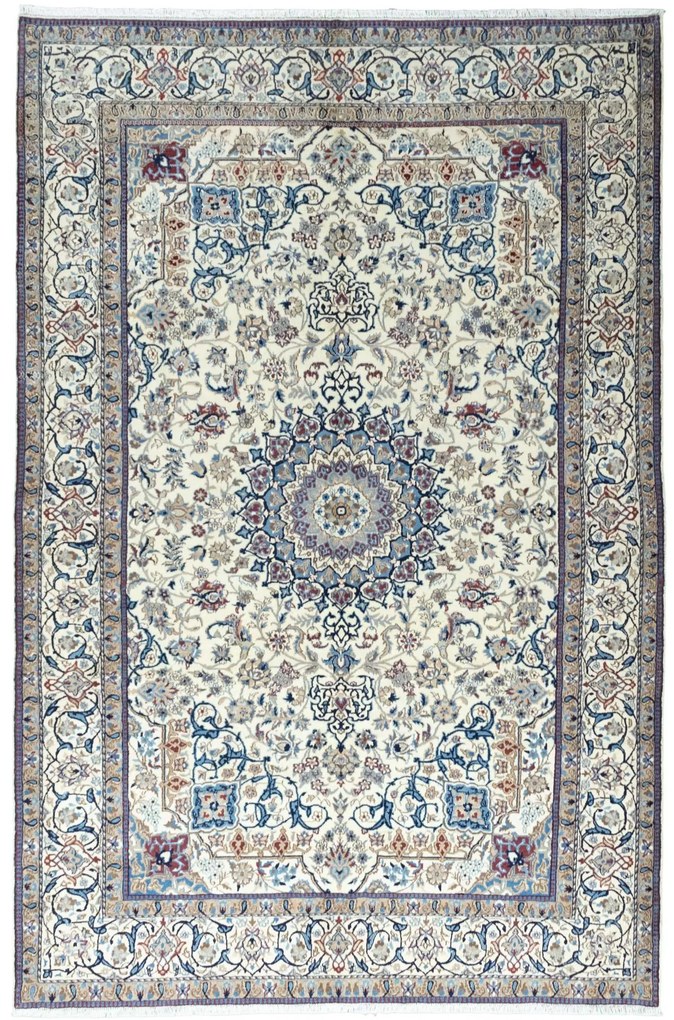 Nain Tappeto 200x310 Rosso (Iran) Annodato A Mano