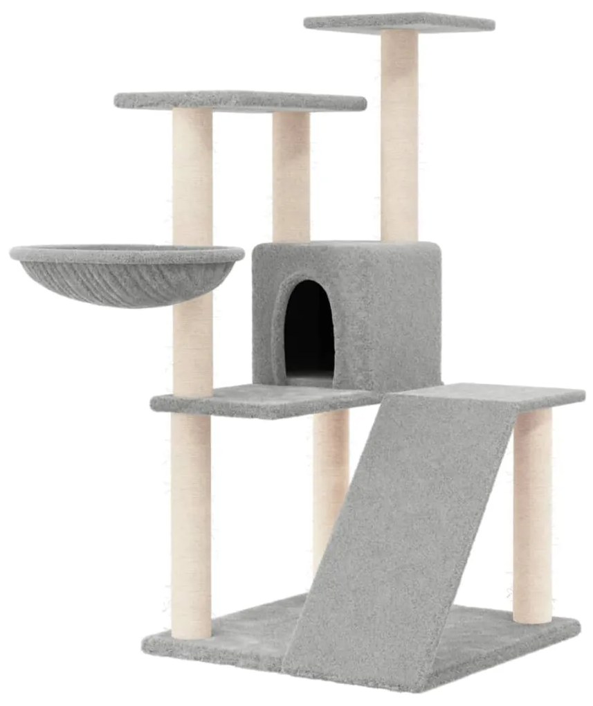 Albero per gatti con tiragraffi in sisal grigio chiaro 94 cm