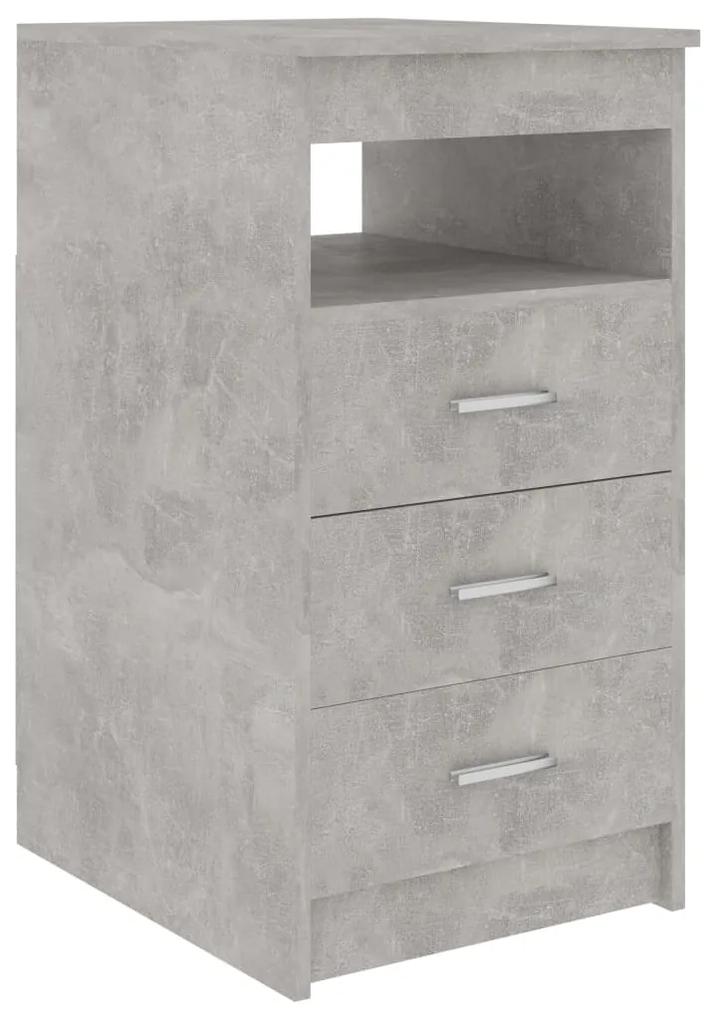 Cassettiera grigio cemento 40x50x76 cm in legno multistrato