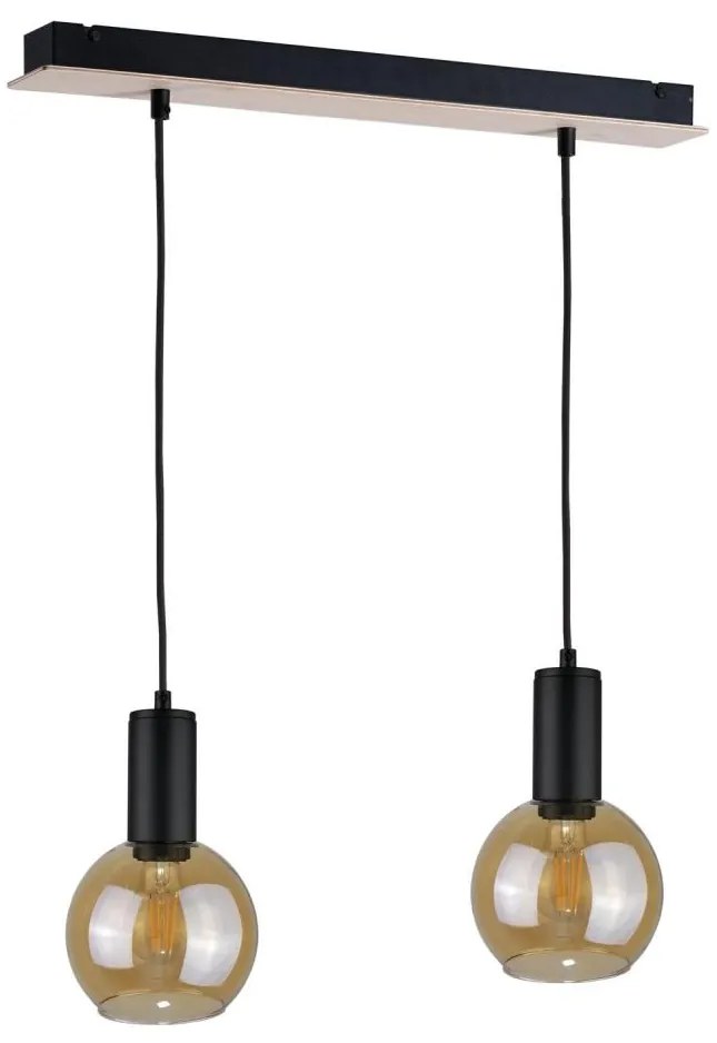 Lampadario a sospensione con filo JANTAR WOOD 2xE27/60W/230V