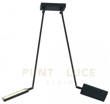 Plafoniera led book nera 36w 3640lm 3000k 15-200x85cm orientabile