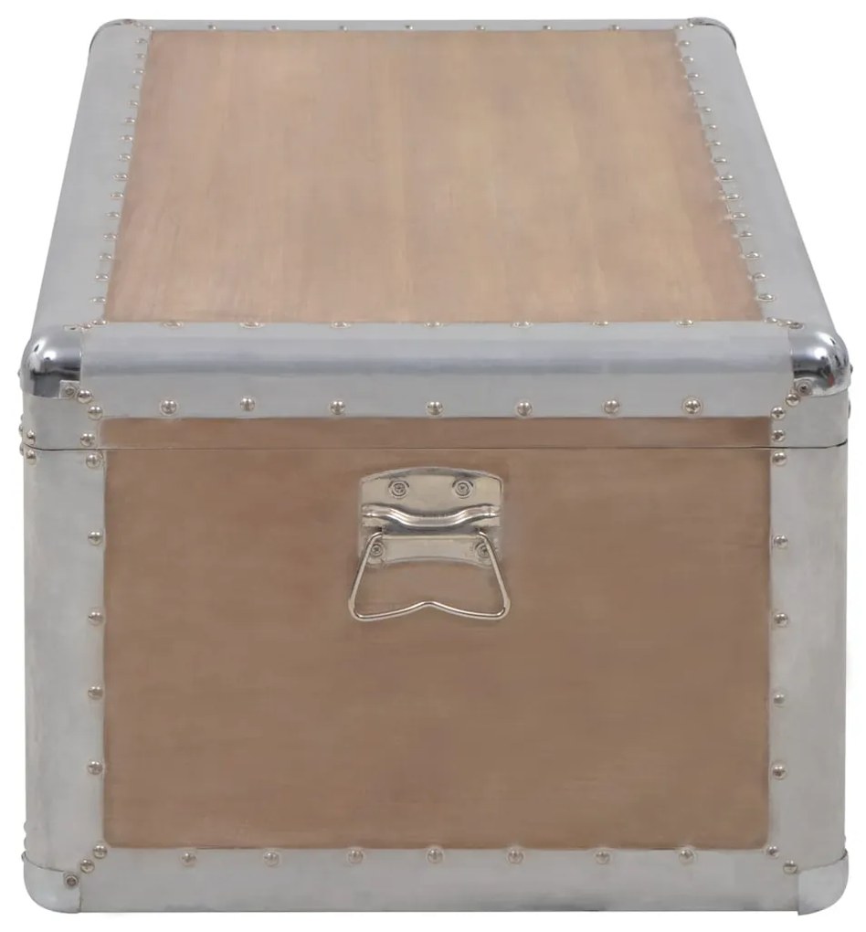 Baule portaoggetti in massello di abete 91x52x40cm marrone