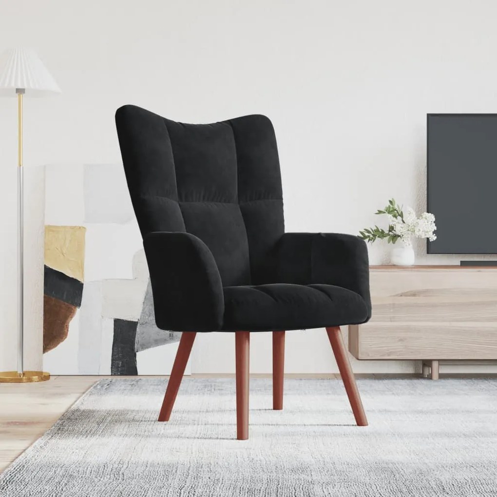 Sedia Relax Nera İn Velluto /