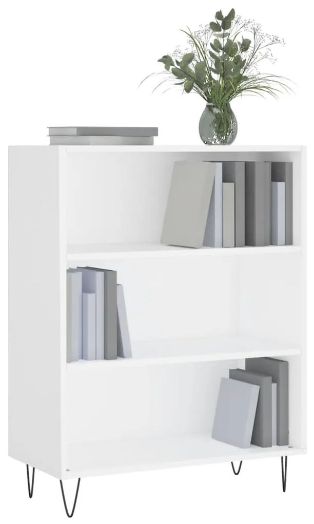 Libreria bianca 69,5x32,5x90 cm in legno multistrato