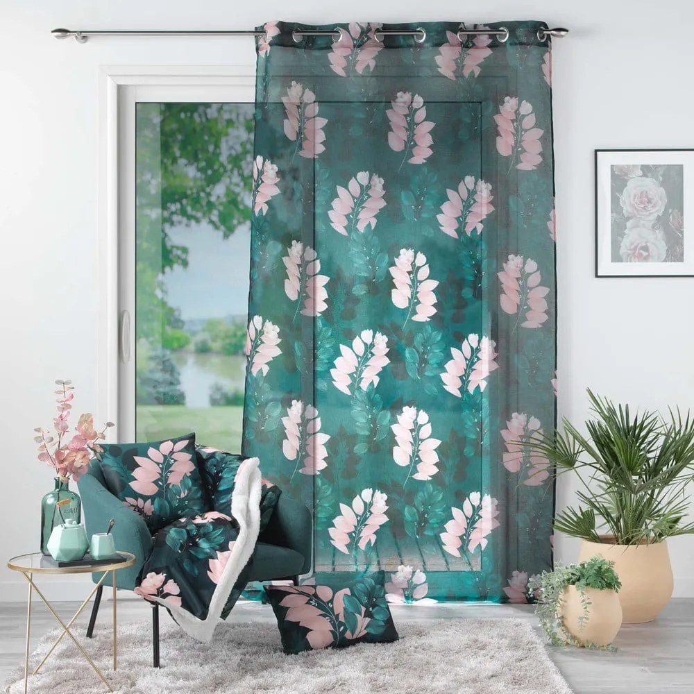 Tenda in voile verde scuro 140x280 cm Belline - douceur d'intérieur