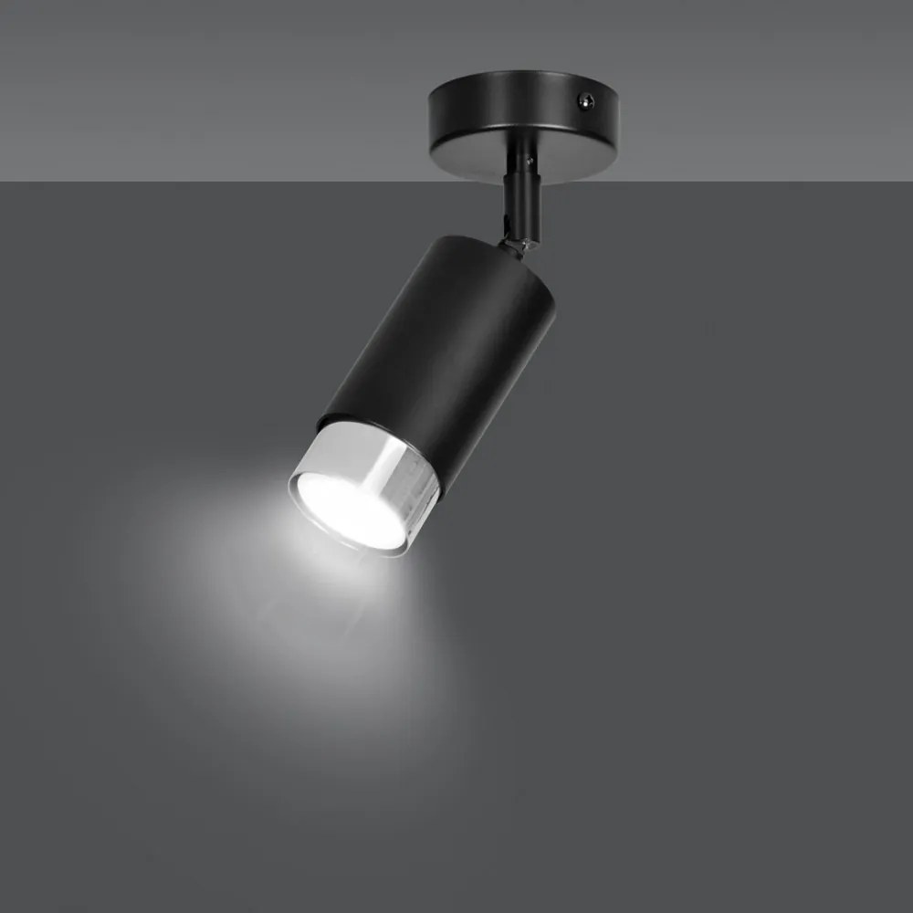 Lampada da soffitto e parete in Acciaio HIRO GU10 Colore del corpo Nero e Cromo