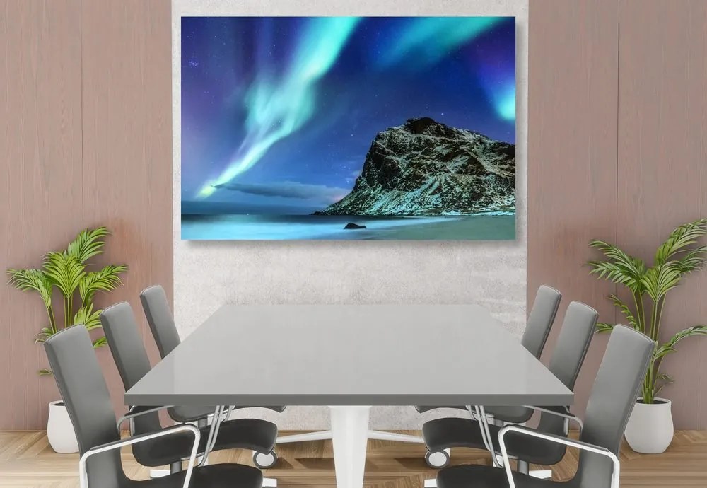 Quadro su tela – Aurora boreale in Norvegia