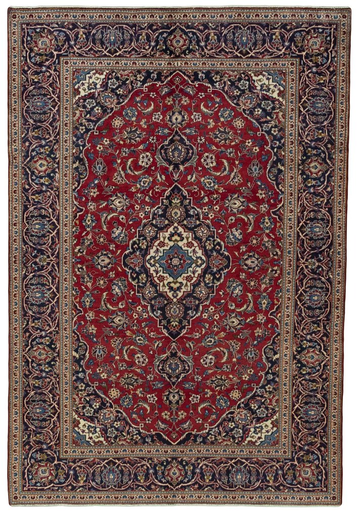 Kashan Tappeto 290 x 200 Rosso (Iran) Annodato A Mano