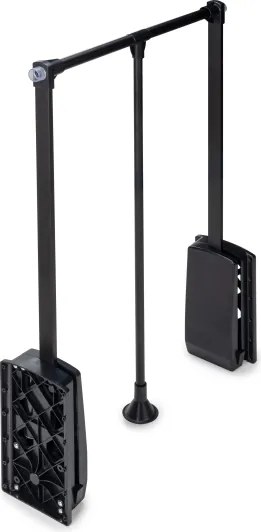 Appendiabiti regolabile per armadio 83 - 115 cm nero in Acciaio e Tecnoplastica