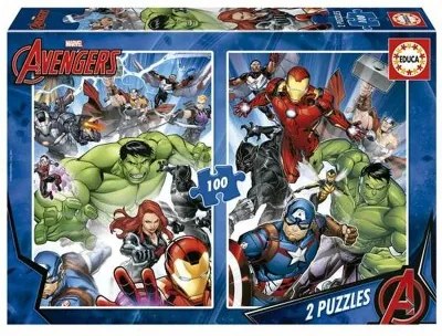 Set di 2 Puzzle The Avengers 100 Pezzi