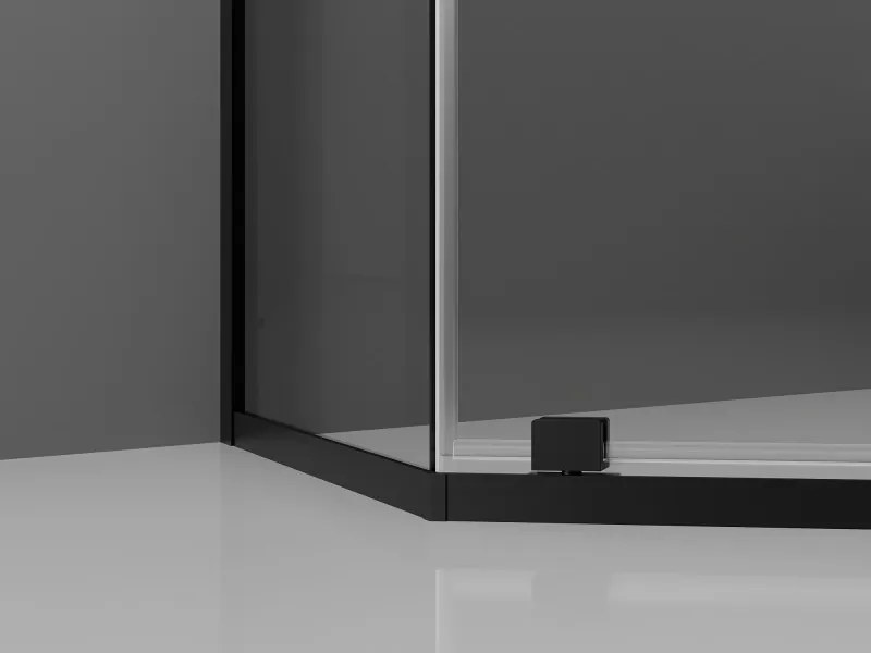 Mexen Exo-R cabina doccia pentagonale con porta battente 90 x 90 cm, trasparente, nera - 812-090-090-70-00