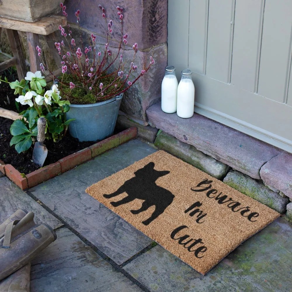 Zerbino in cocco 40x60 cm Beware I'm Cute French Bulldog - Artsy Doormats