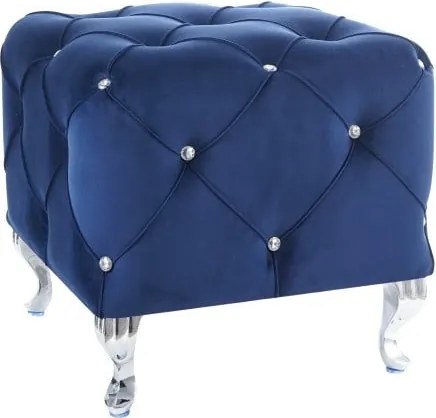 Pouf Hestia K in velluto blu navy - Blu86