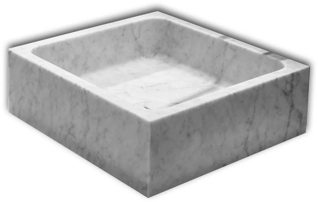 Antonio lupi design blokko lavabo quadro 45x45 h15 5 cm in marmo carrara