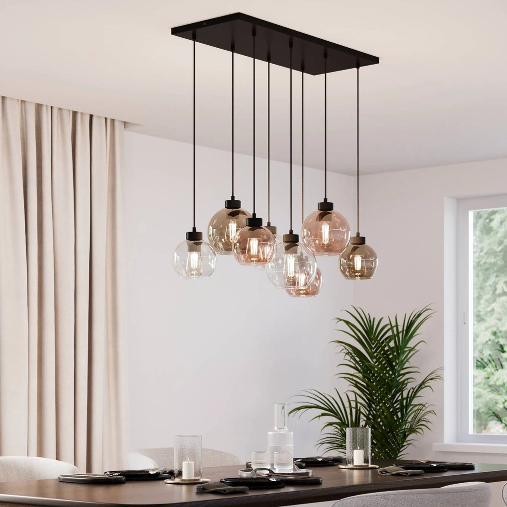 Lampada a sospensione in vetro Cubus TK Lighting, dimmerabile, Chiaro / Trasparente, Soggiorno / Sala da pranzo, Vetro, Moderno, Lampada a sospensione