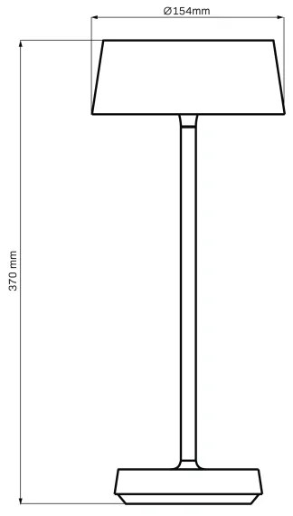 Lampada da tavolo LED dimmerabile CASABLANCA LED/3,4W/5V USB 3600 mAh IP44 nero