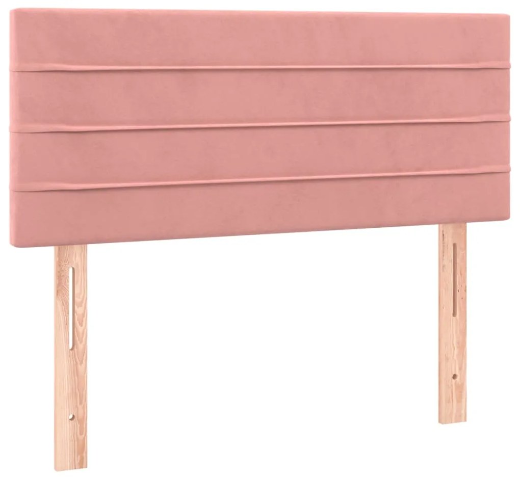 Testiera rosa 90x5x78/88 cm in tessuto