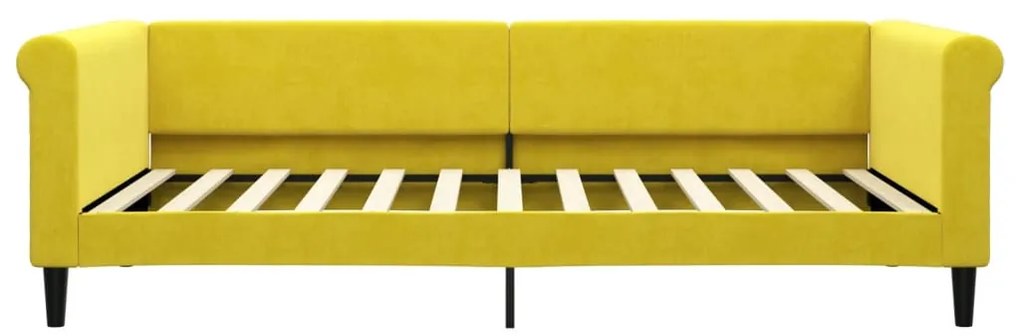 Divano letto con materasso giallo 100x200 cm in velluto