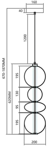 Lampadario LED a sospensione con filo DAPHNE LED/36W/230V oro