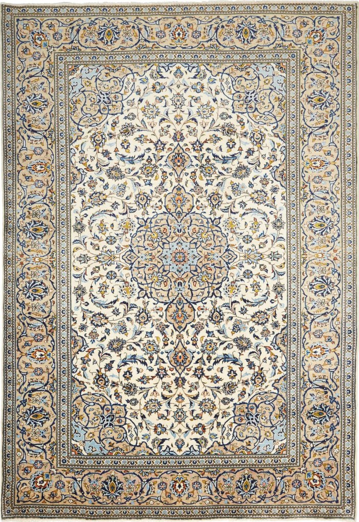 Kashan Tappeto 290 x 200 Beige (Iran) Annodato A Mano