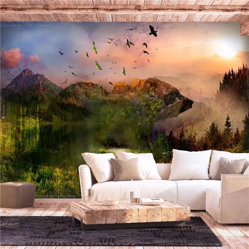 Fotomurale  Bear in the Mountain  Colore colorful, Dimensioni e Misure 350x245