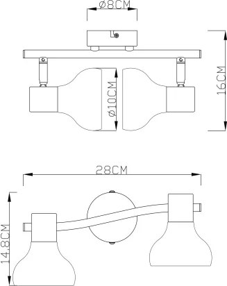 GLOBO 54921-2 - Luce Spot LOTHAR 2xE14/40W/230V