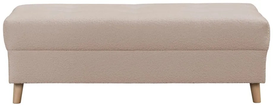 Sgabello in tessuto bouclé beige Ariella - Ropez