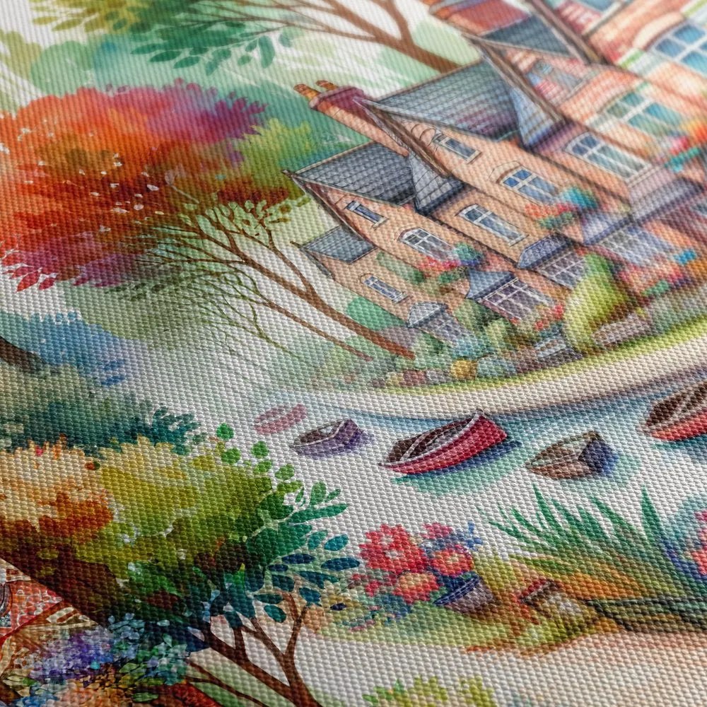 Quadro su tela – Strada con fiori