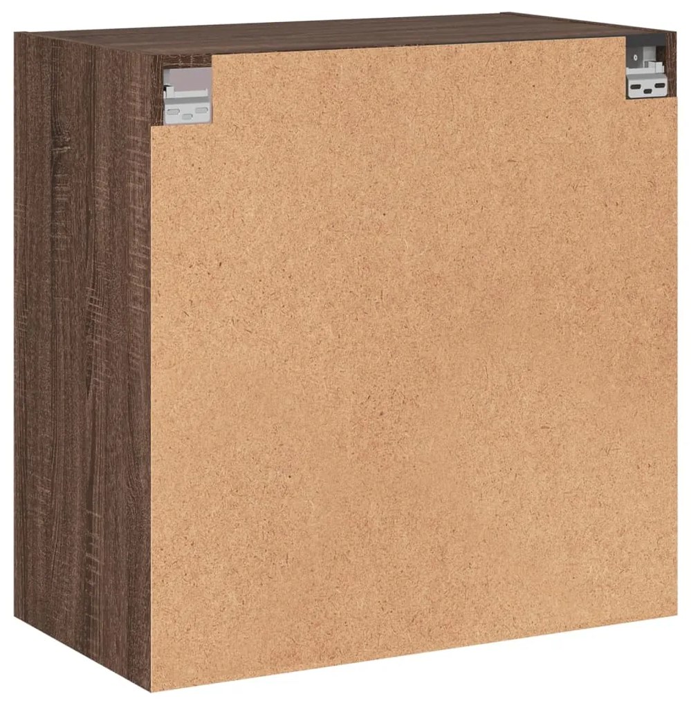 Mobile a Muro con Ante in Vetro Rovere Marrone 68x37x68,5 cm