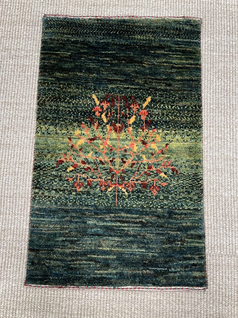 Loribaft Tappeto persiano 40x70 Verde (Iran) Annodato A Mano