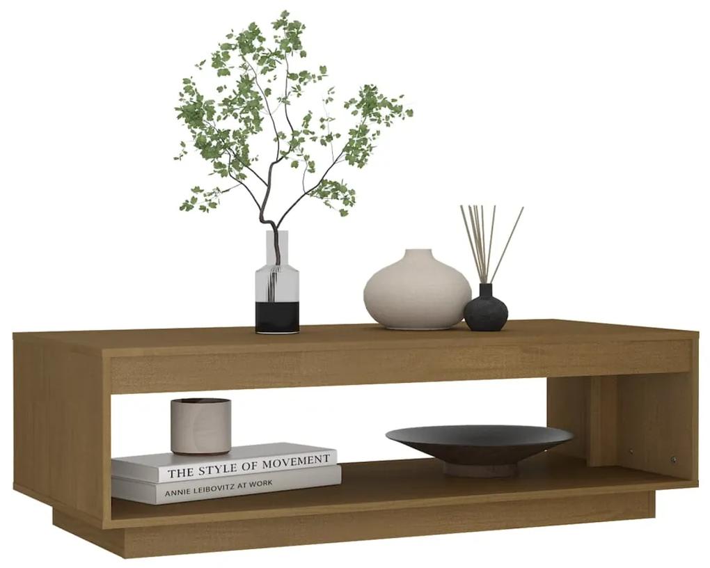 Tavolino da salotto miele 110x50x33,5 cm legno massello di pino