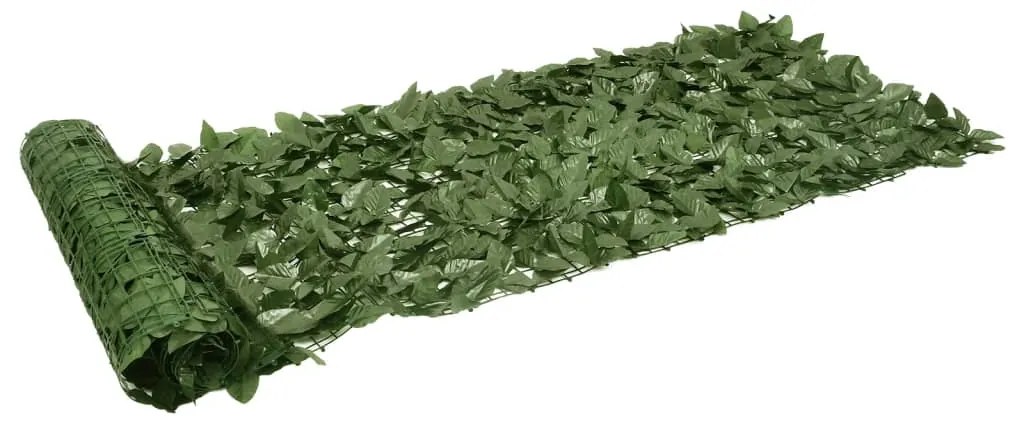 Paravento Da Balcone Con Foglie Verde Scuro 200x75 Cm /