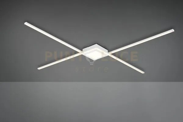 Oxford plafoniera-applique ad "x" bianca l. 102cm a le 27w 3600lm, ...