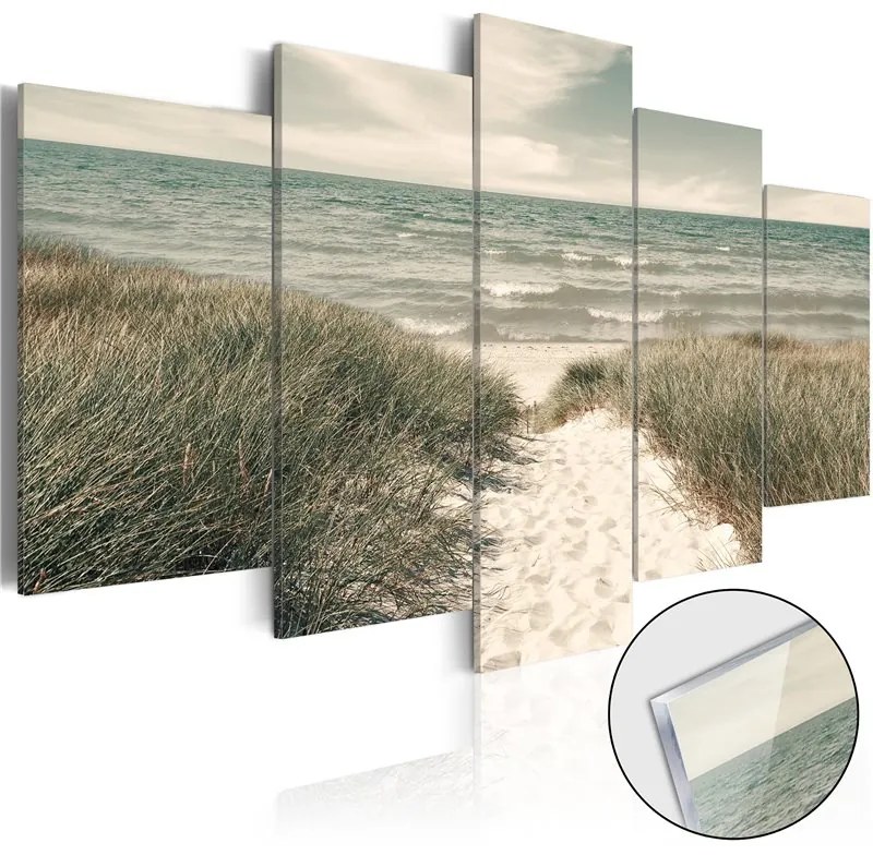 Quadri su vetro acrilico  Quiet Beach [Glass]  Colore Beige, Dimensioni e Misure 200x100