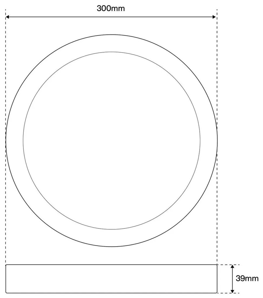 Plafoniera LED Rotonda 30W 3.000lm no Flickering Ø300mm