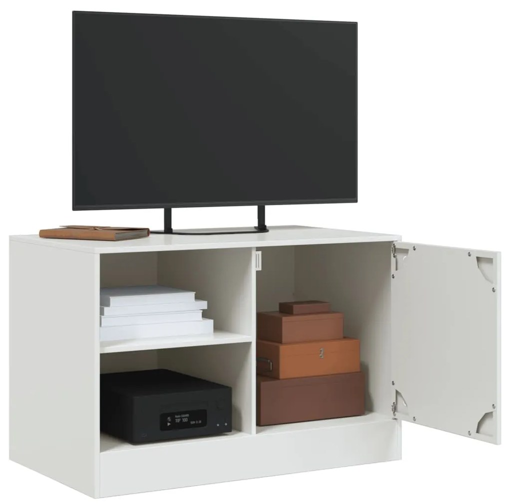 Mobile porta tv bianco 67x39x44 cm in acciaio