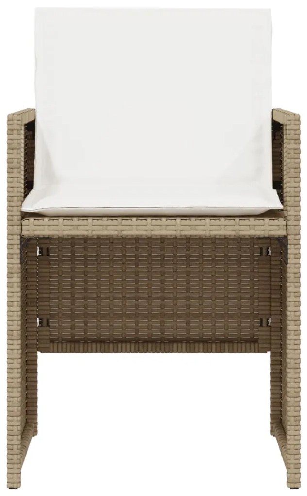 Set da Bistrò 3 pz con Cuscini Beige in Polyrattan