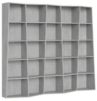 Libreria in legno Cemento 227x200h cm con 5 elementi e vani trapezoidali TREK