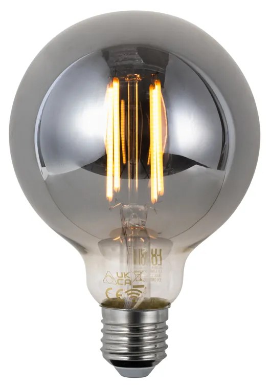 Lampadina LED dimmerabile smart E27 G95 fumé 4.9W 150lm 1800K
