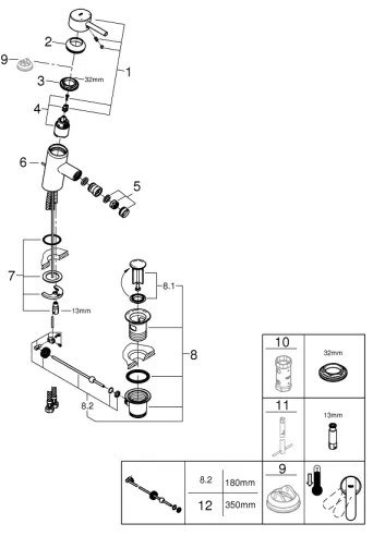 GROHE 32558000 - Miscelatore per bidet FEEL DN 15 cromo lucido