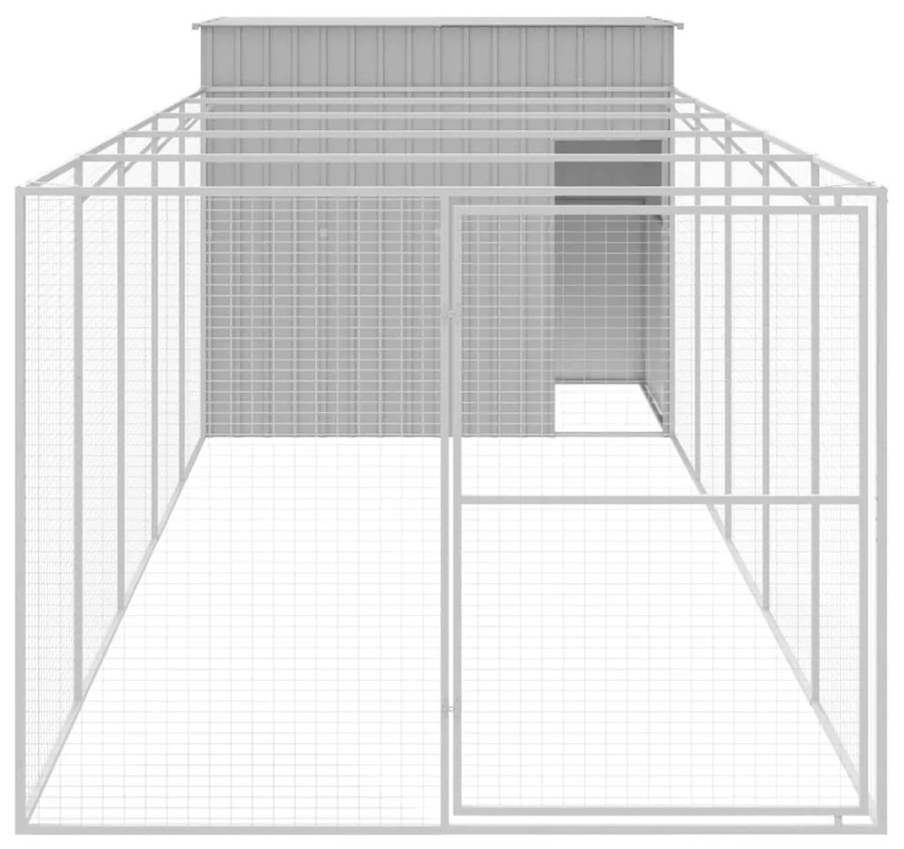 Casetta cani corsa grigio chiaro 214x661x181 cm acciaio zincato