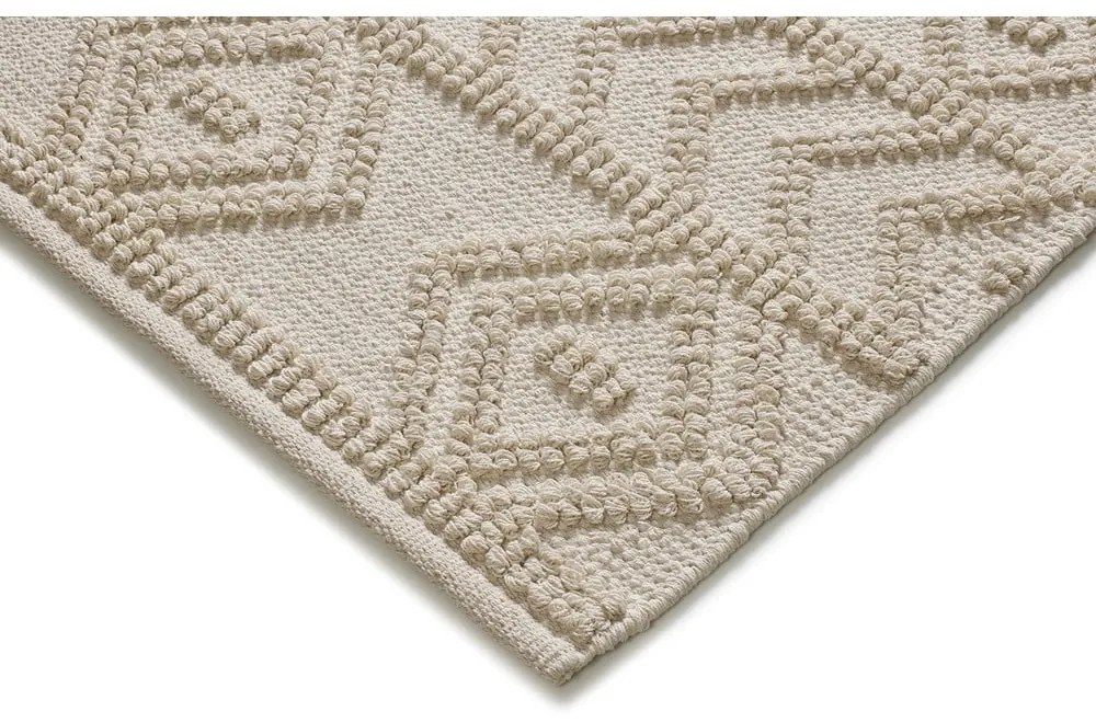 Tappeto color crema in cotone riciclato lavabile/tessuto a mano 160x230 cm Pamuk – Universal