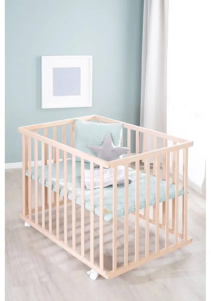 Lettino di colore naturale con altezza regolabile e ruote 75x100 cm Style – Roba