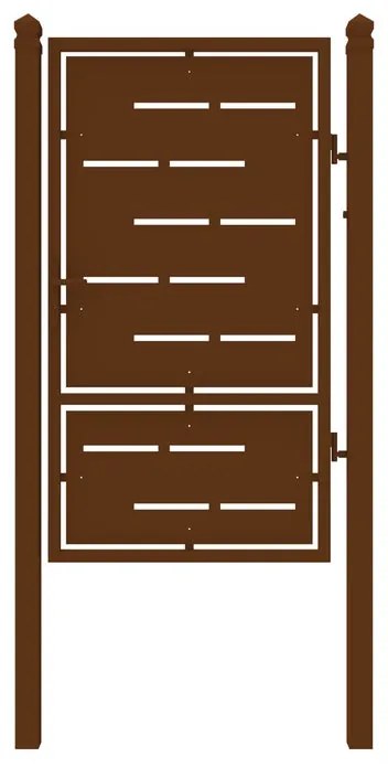 Cancello manuale con serratura manuale Privacy in ferro, apertura a destra, L 104.5 x H 180 cm, di colore ruggine