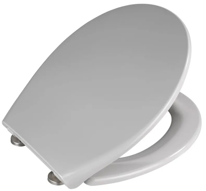 Sedile per wc grigio chiaro con chiusura facilitata , 44,5 x 37,5 cm Samos - Wenko